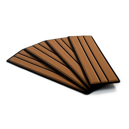 Seadek Brushed 6mm 4-Piece Step Kit - 3.75" x 12.75" - Mocha/Black Faux Teak 23902-80093